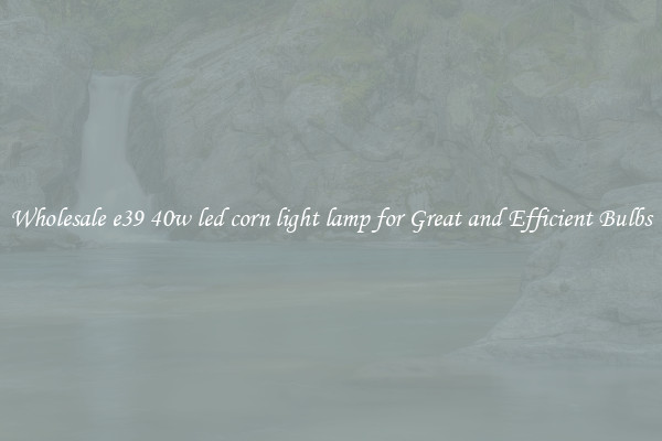 Wholesale e39 40w led corn light lamp for Great and Efficient Bulbs