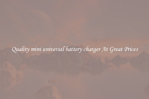 Quality mini universal battery charger At Great Prices