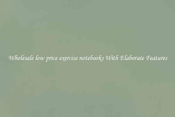 Wholesale low price exercise notebooks With Elaborate Features