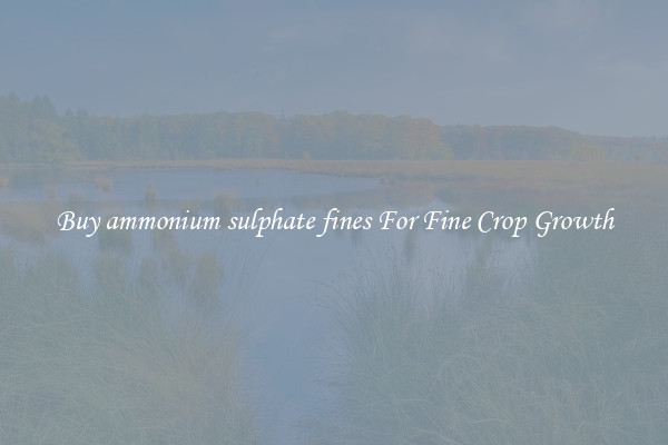 Buy ammonium sulphate fines For Fine Crop Growth